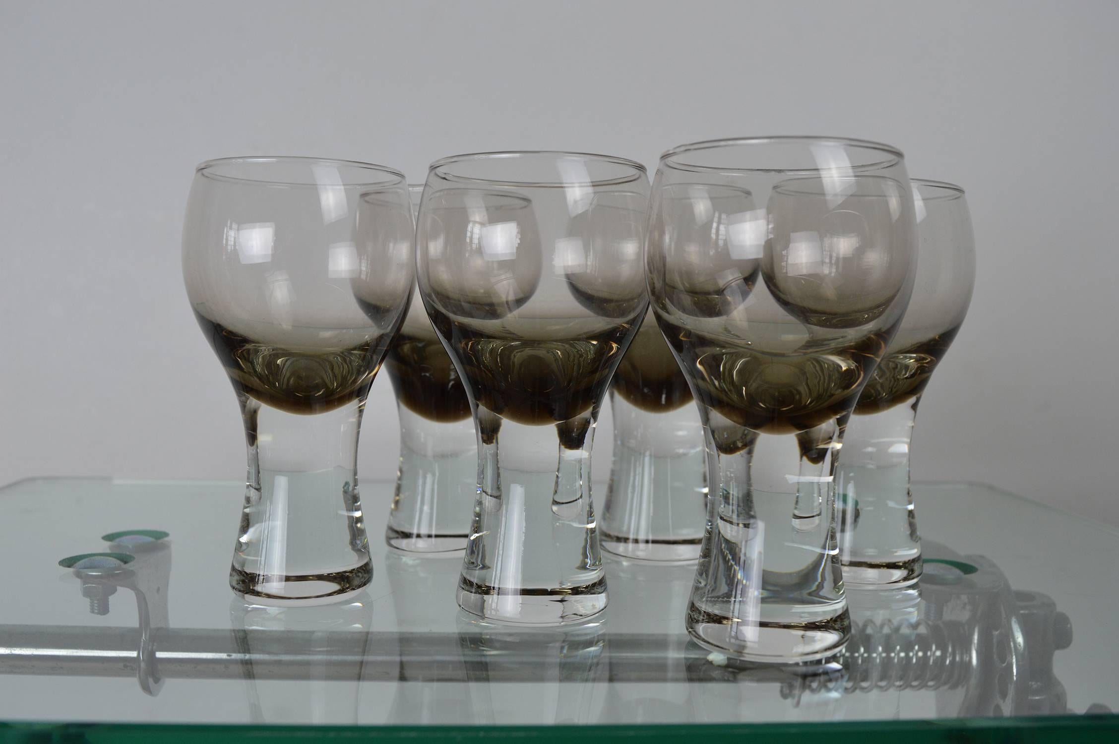 Mid-Century Modern Set of Six Danish Mid-Century Drinking Glasses