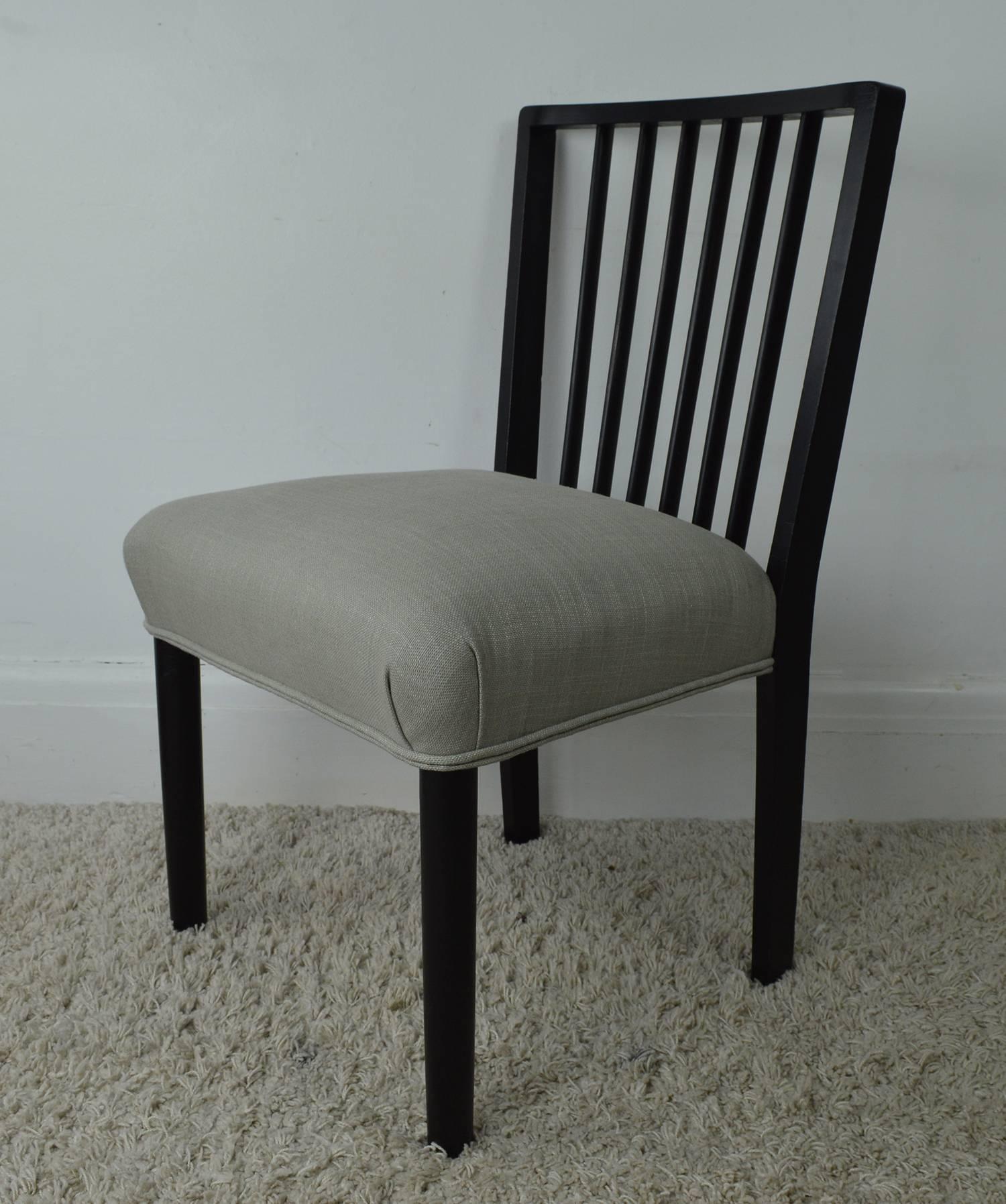 English Mid-Century Ebonized Spindle Back Side Chair. ( One left )