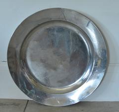 Large Masonic 18th Century Polished Pewter Charger