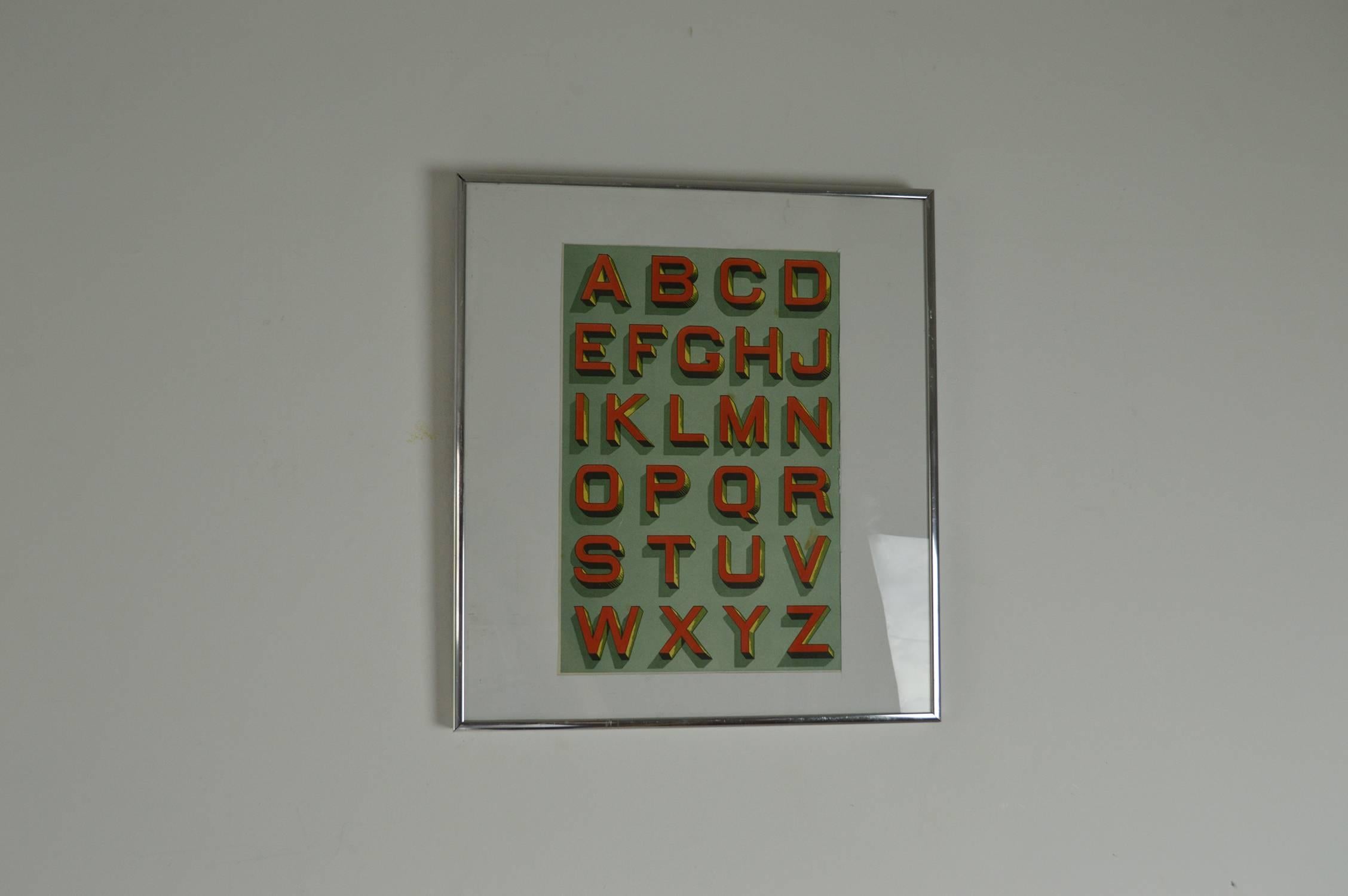 Modern Lithograph of Letters of the Alphabet. D. Osseman, Amsterdam