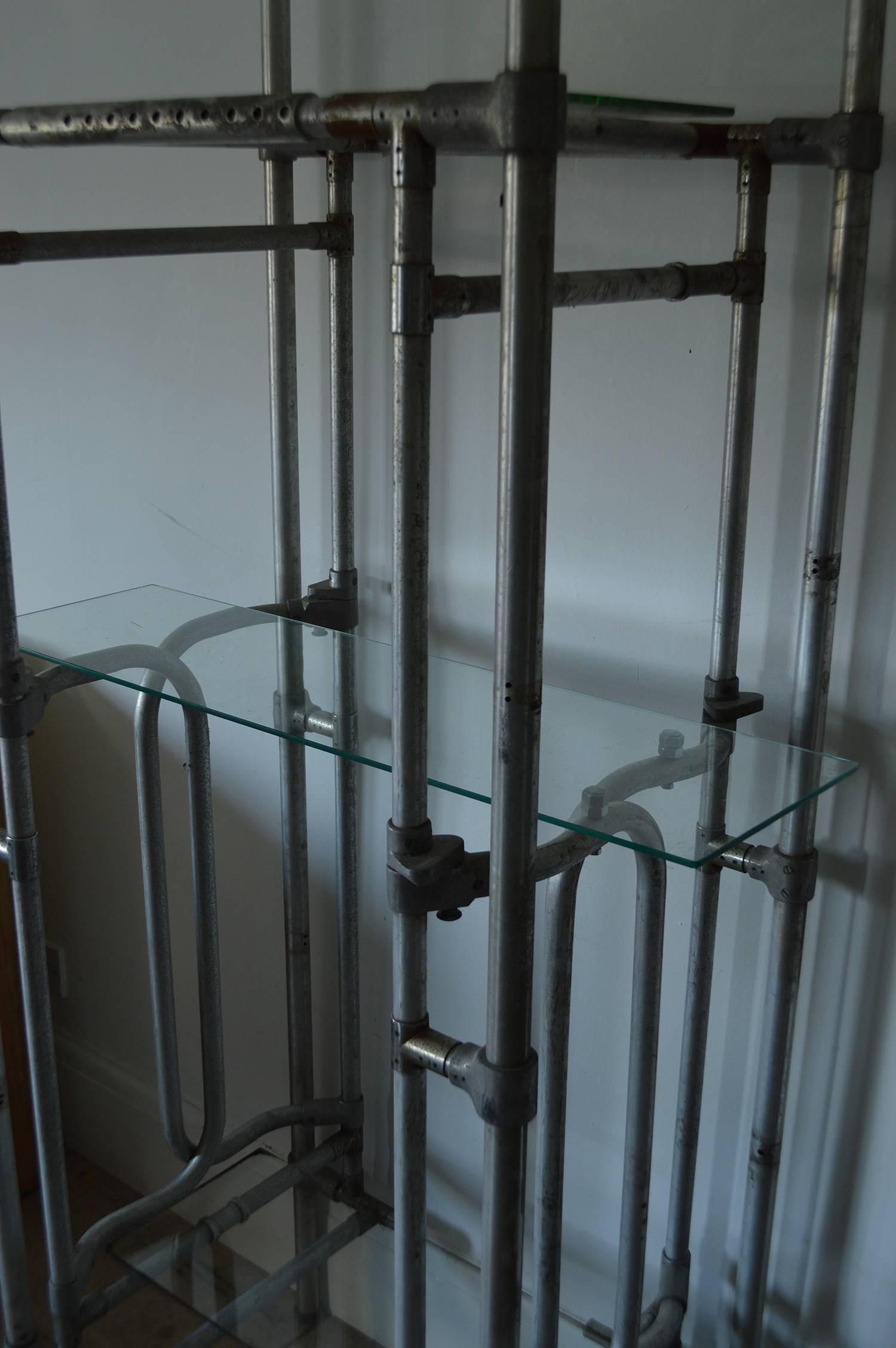 Great Britain (UK) Vintage Tubular Aluminium Industrial Shelving Or Etagere