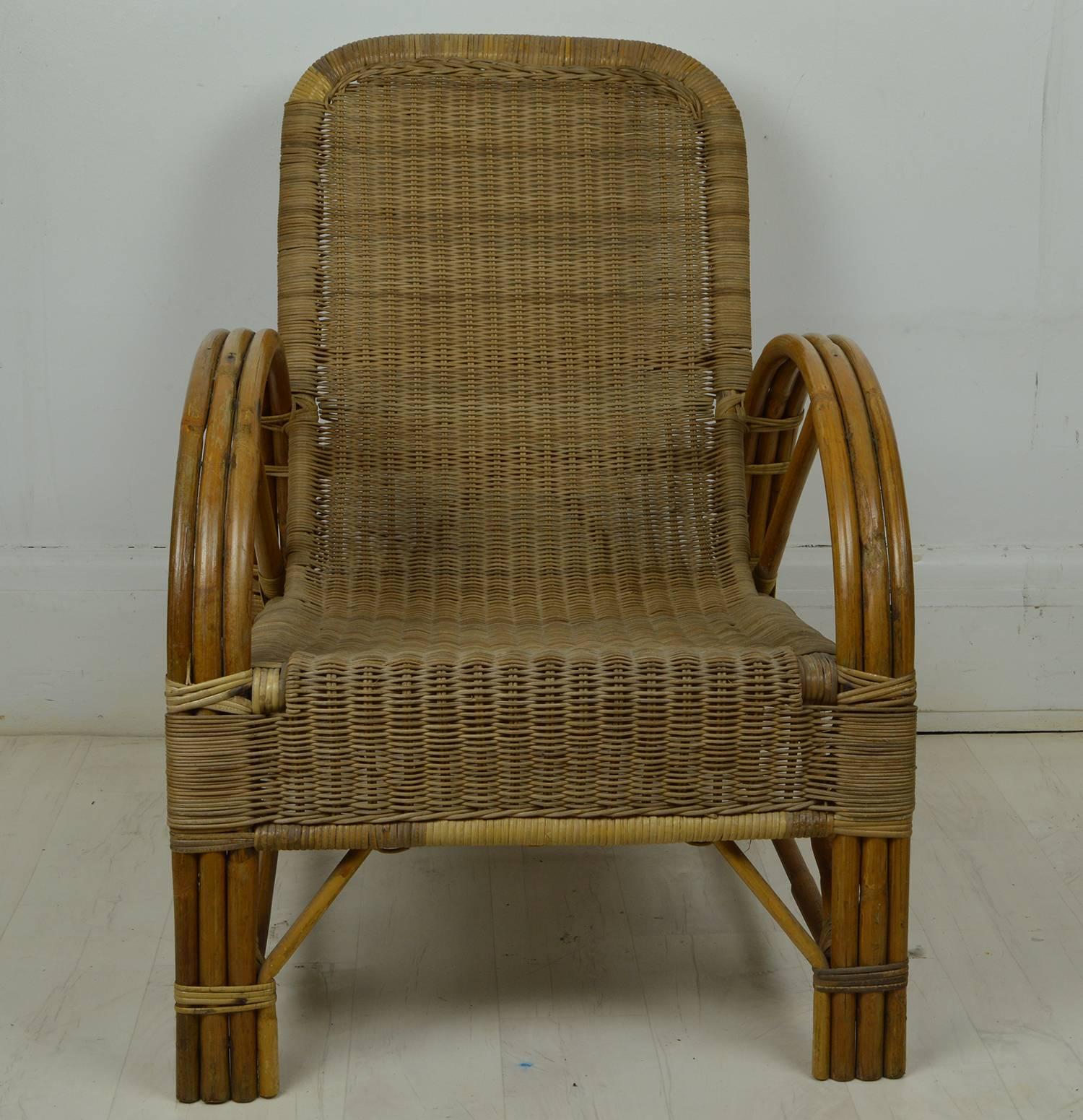 Other Pair of Vintage Midcentury Bamboo and Rattan Chairs