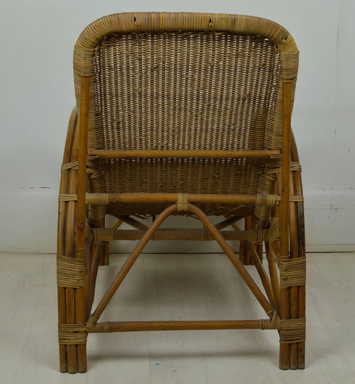 Pair of Vintage Midcentury Bamboo and Rattan Chairs In Good Condition In St Annes, Lancashire