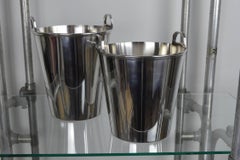 Two Vintage Art Deco Style Silver Plated Ice Buckets
