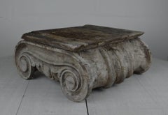 Antique Painted Wood Ionic Column Capital, Greek Revival Style