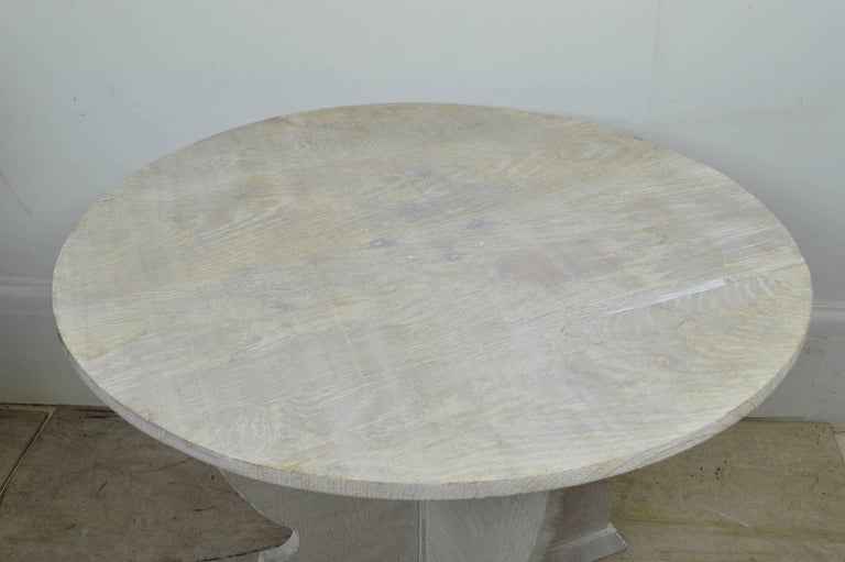 Round Antique Limed Oak Coffee Table In Tyrolean Style At 1stdibs Gustavian Round Antique Limed Oak Coffee Table In Tyrolean Style For