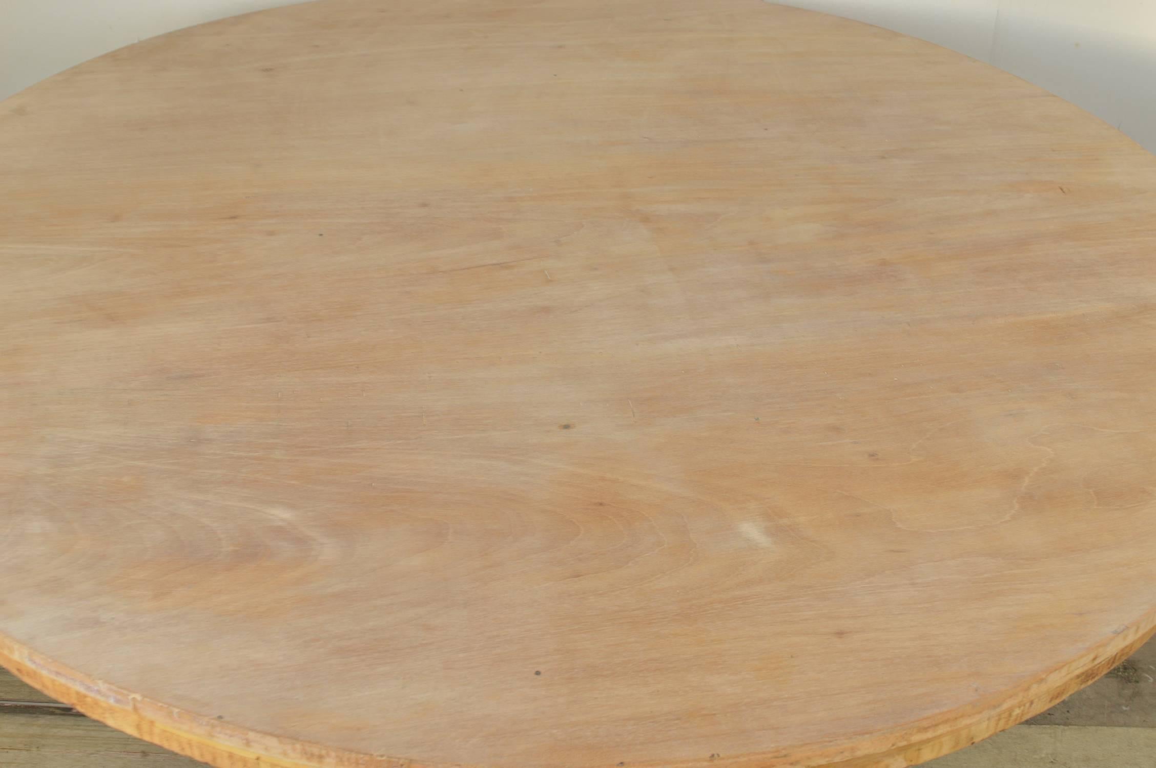 Ash Large Round Antique Bleached Dining Table, English Regency