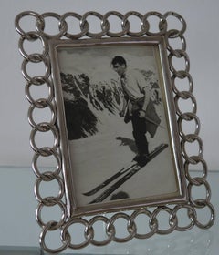 Antique Nickel-Plated Brass Ring Photograph Frame