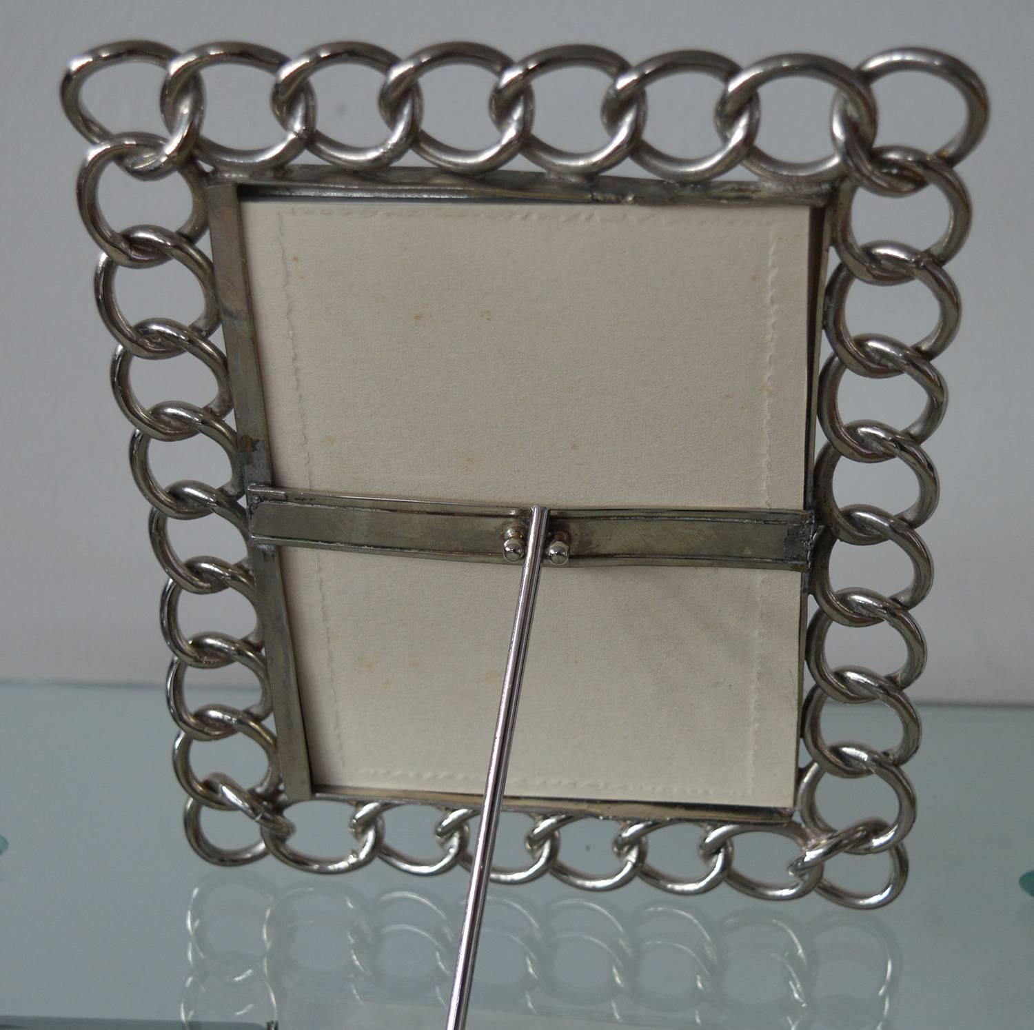 Edwardian Antique Nickel-Plated Brass Ring Photograph Frame