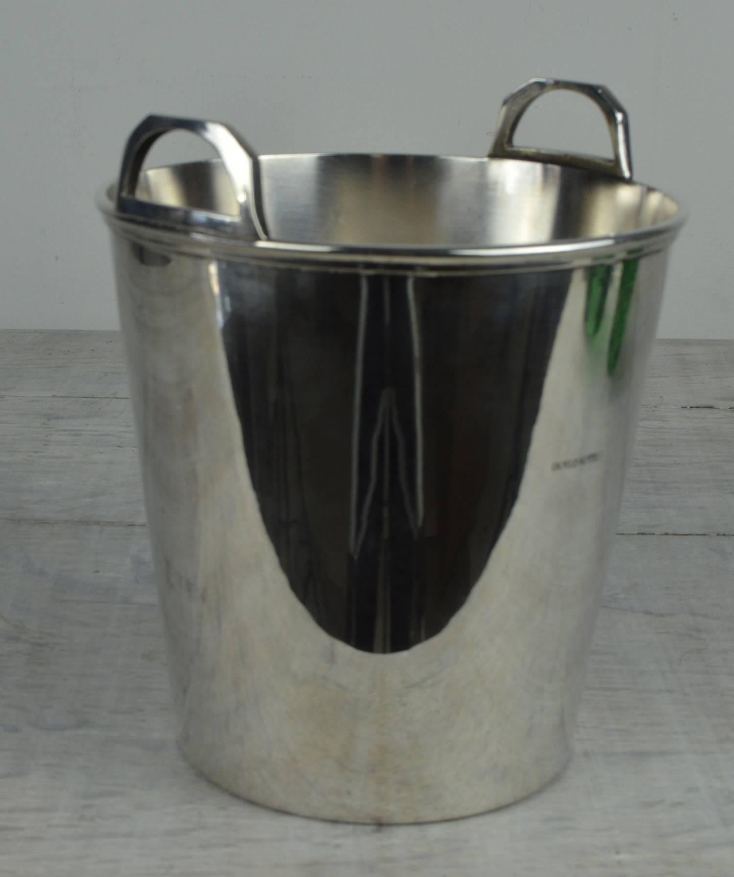 Vintage Art Deco Style Silver Plated Ice Bucket. In Good Condition In St Annes, Lancashire