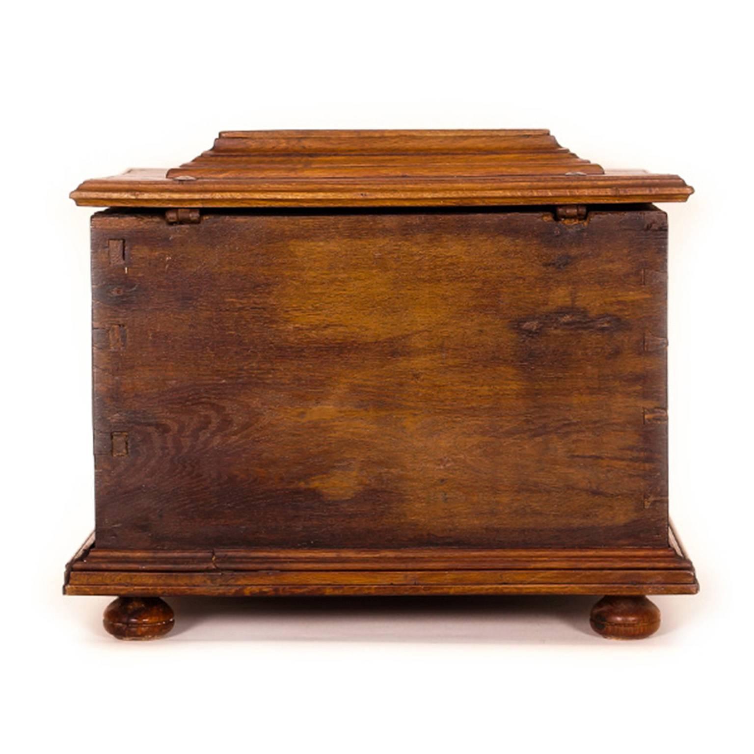 18th Century Continental Oak and Fruitwood Strong Box For Sale 1