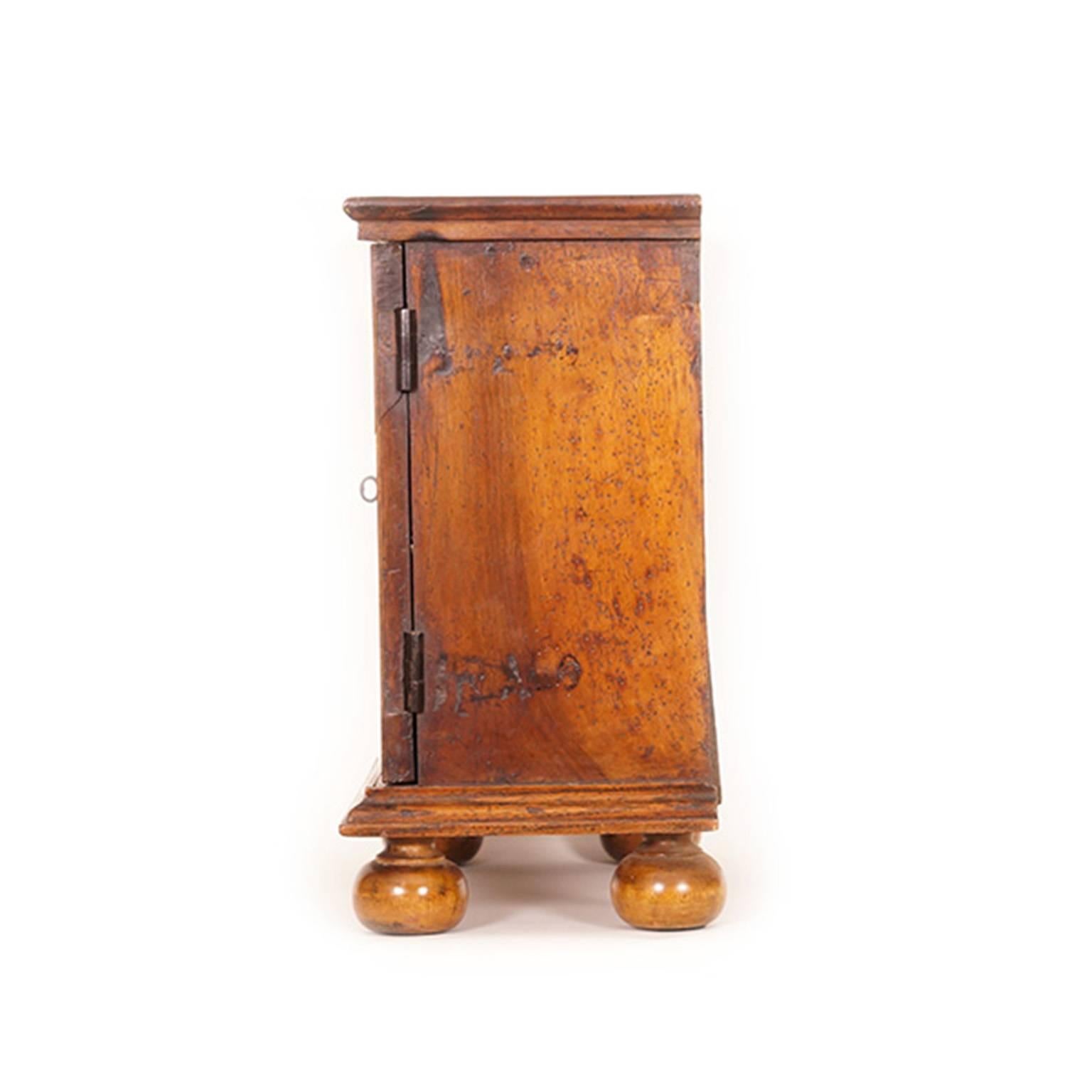 English Queen Anne Walnut Veneered Table Cabinet For Sale