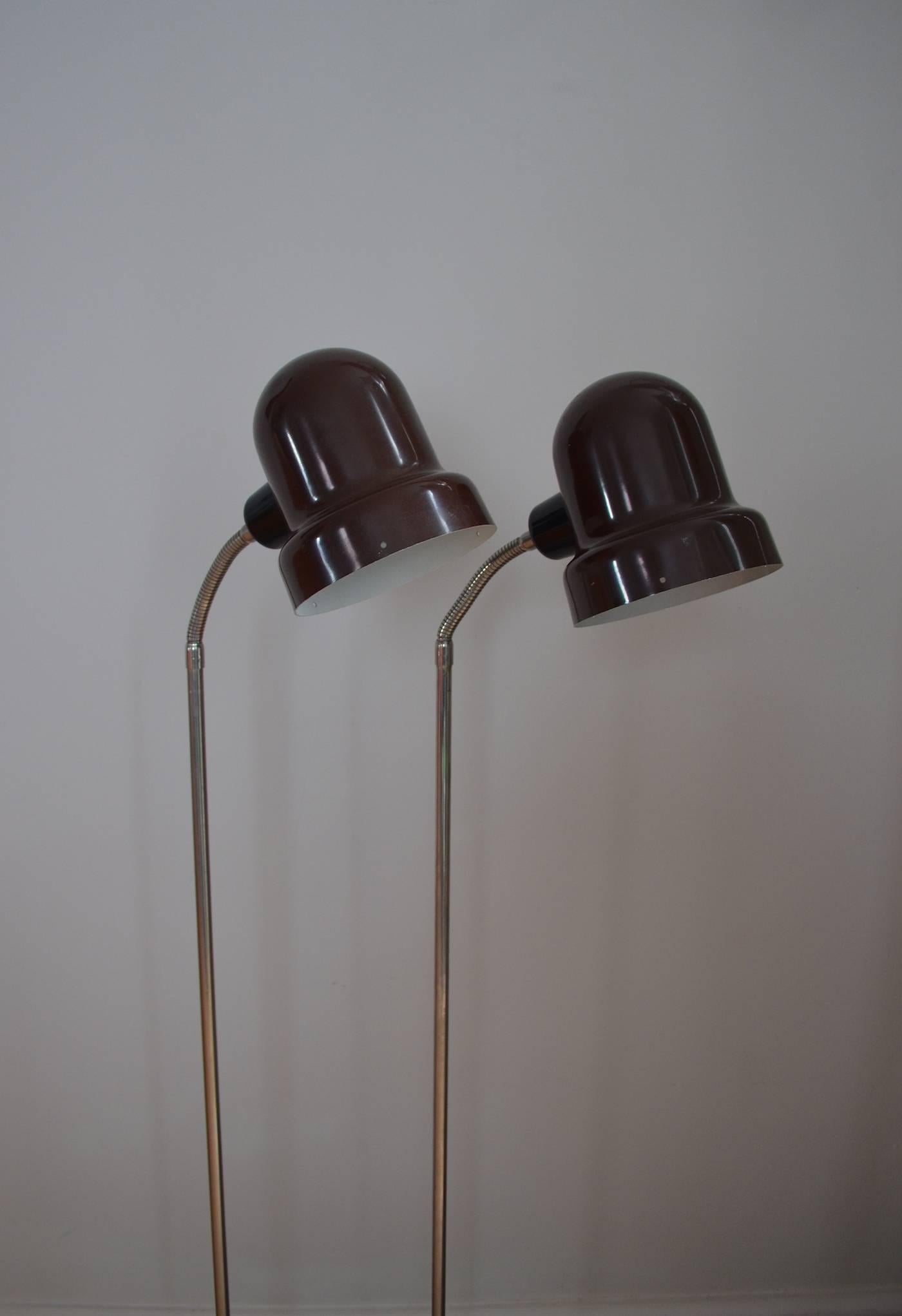 Pair of 1960s Adjustable Floor Lamps In Good Condition For Sale In London, Greater London