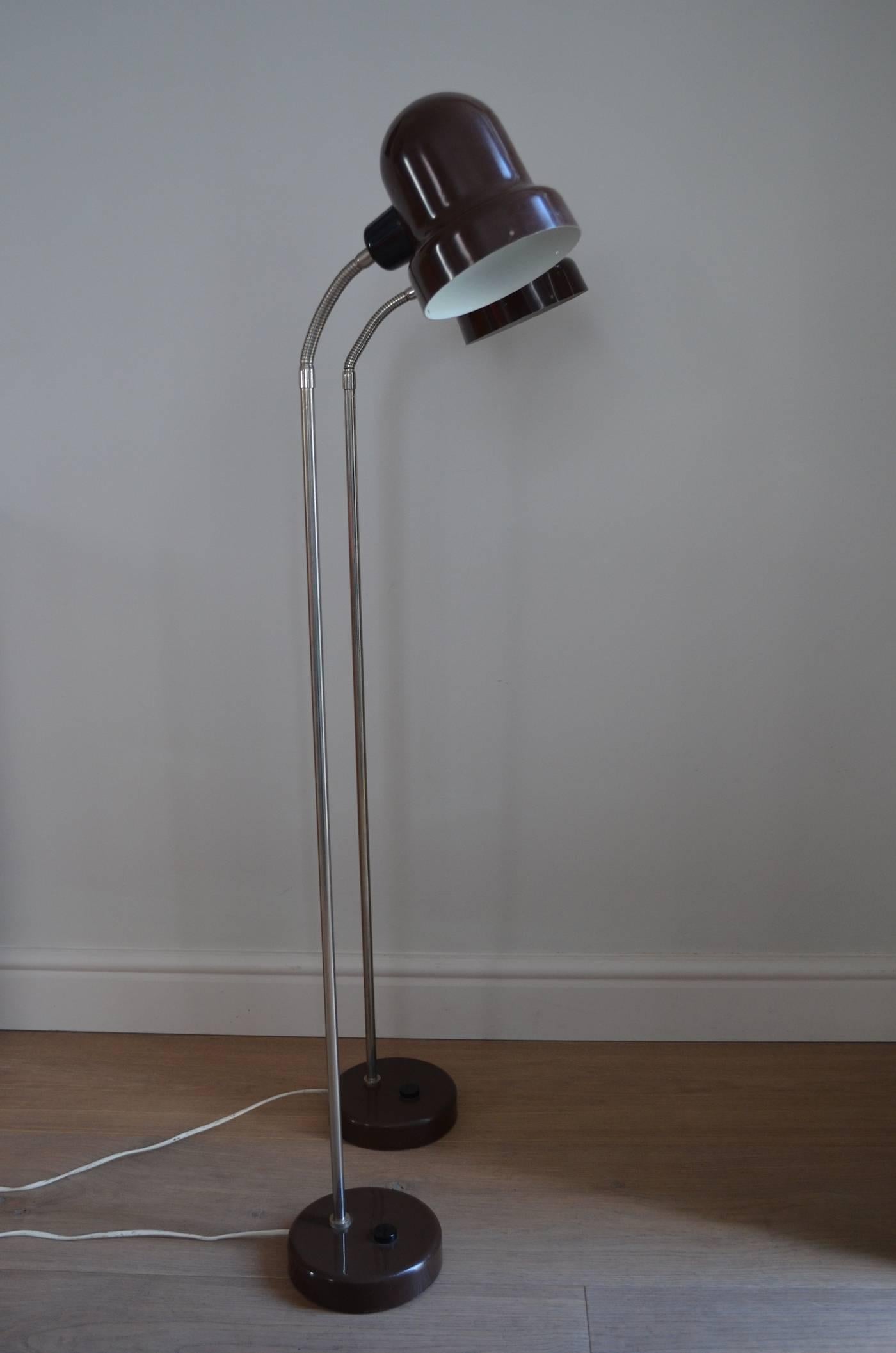 20th Century Pair of 1960s Adjustable Floor Lamps For Sale