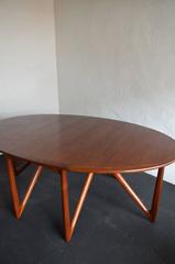 Kurt Østervig / Niels Kofoed Drop-Leaf Teak Oval Dining Table, Denmark, 1960s