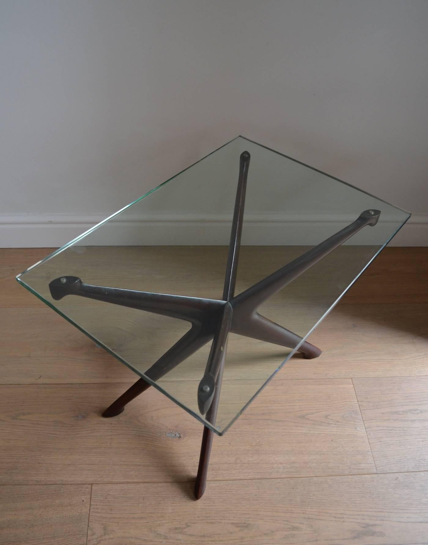 Glass Ico Parisi for Fratelli Rizzi Italian Side Table, 1950s For Sale