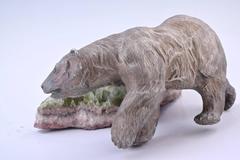 Douglas Van Howd: A Solid Silver Polar Bear on Quartz Base