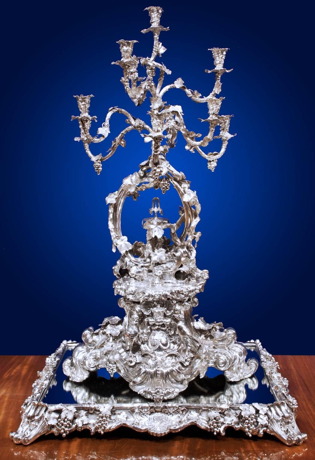 Sterling Silver Queen Adelaide Garniture For Sale