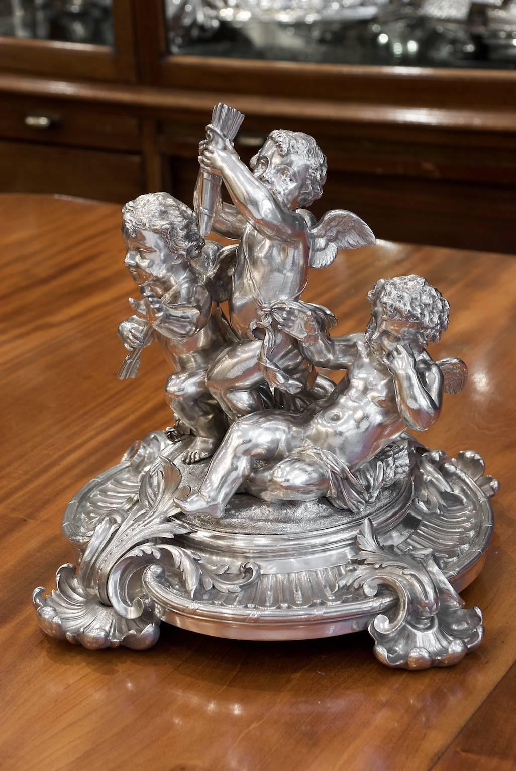 Odiot, a Monumental Silver Candelabra and Centrepiece Garniture For Sale 1