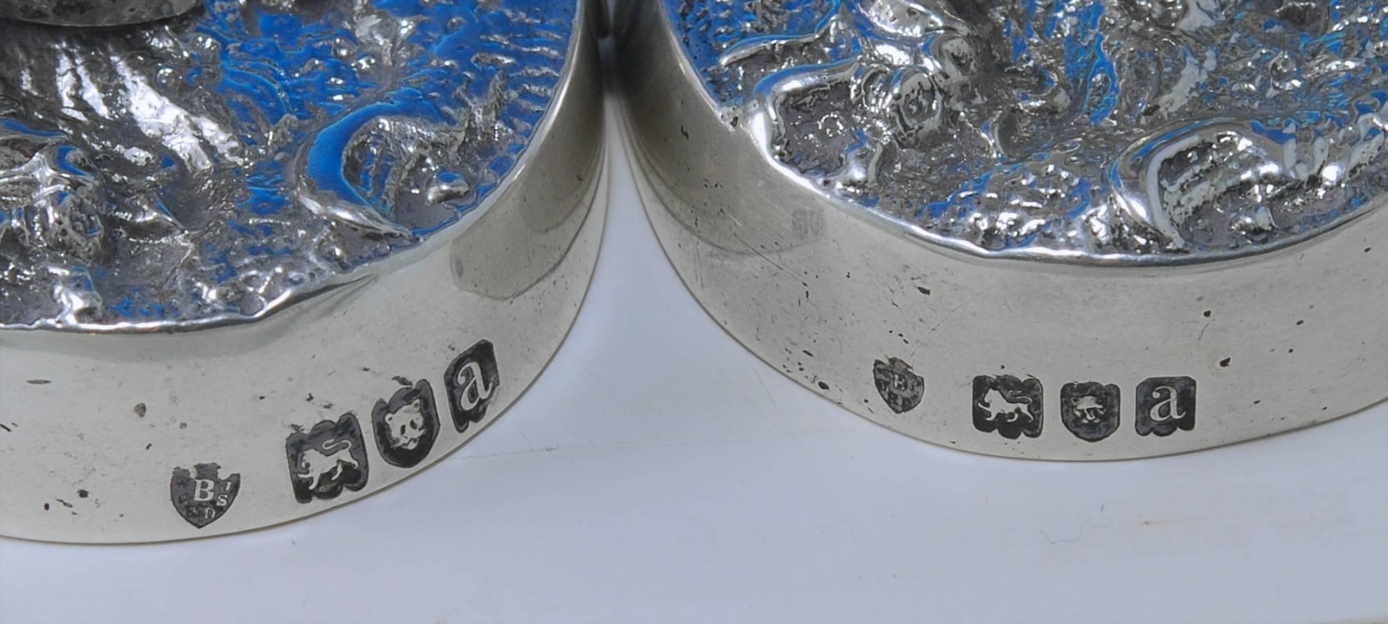 Late Victorian Pair of Silver 'Mr Punch' Figures, One a Match Holder the Other a Lighter