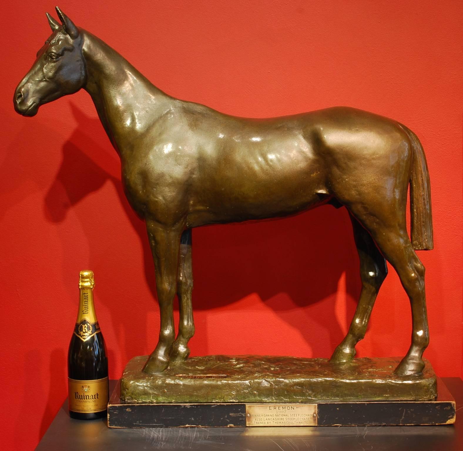 English Magnificent and Very Large Solid Bronze Horse Titled 'Eremon 1907' For Sale