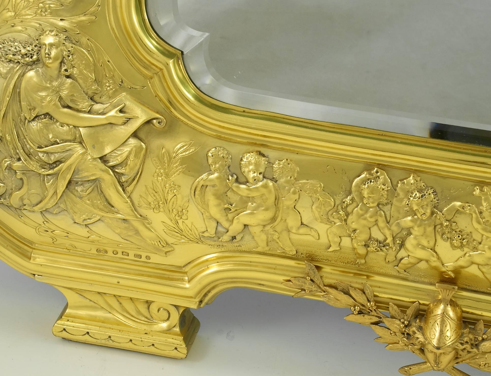 English Magnificent, Royal Victorian Silver-Gilt Dressing Table Mirror For Sale