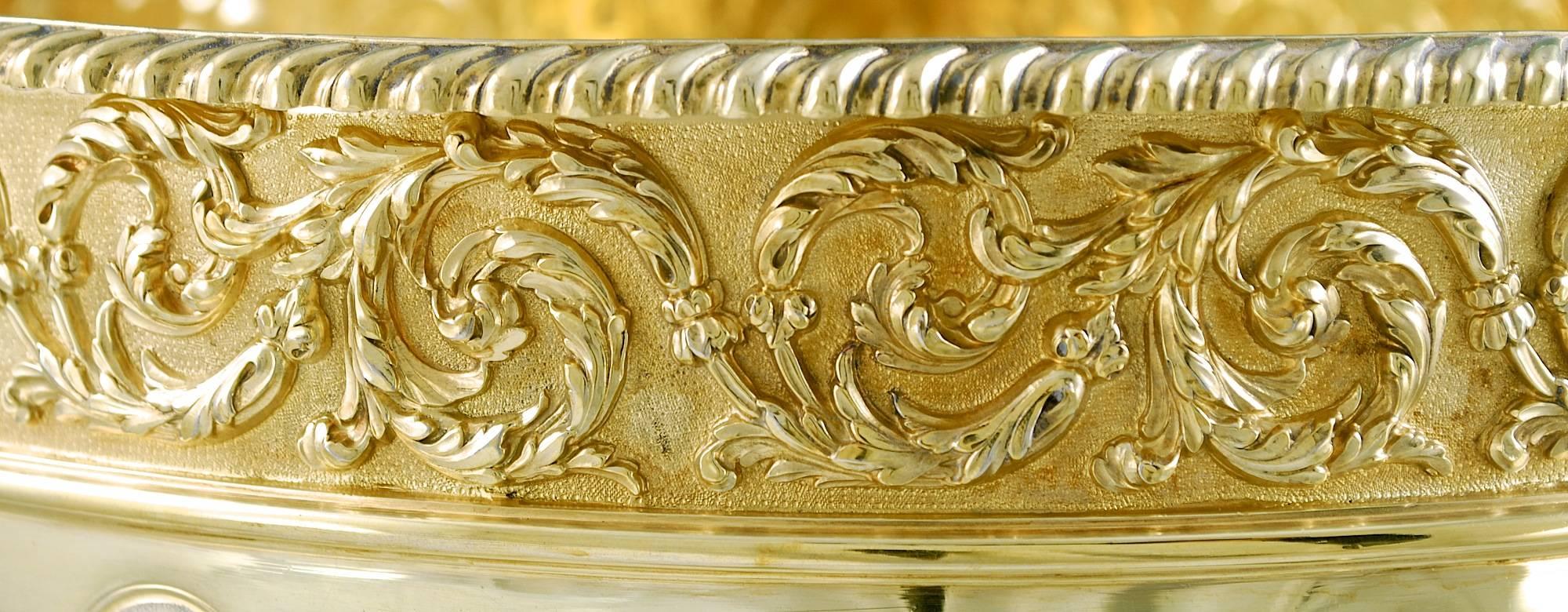 English Suite of Five Victorian Silver-Gilt Punch Bowls For Sale