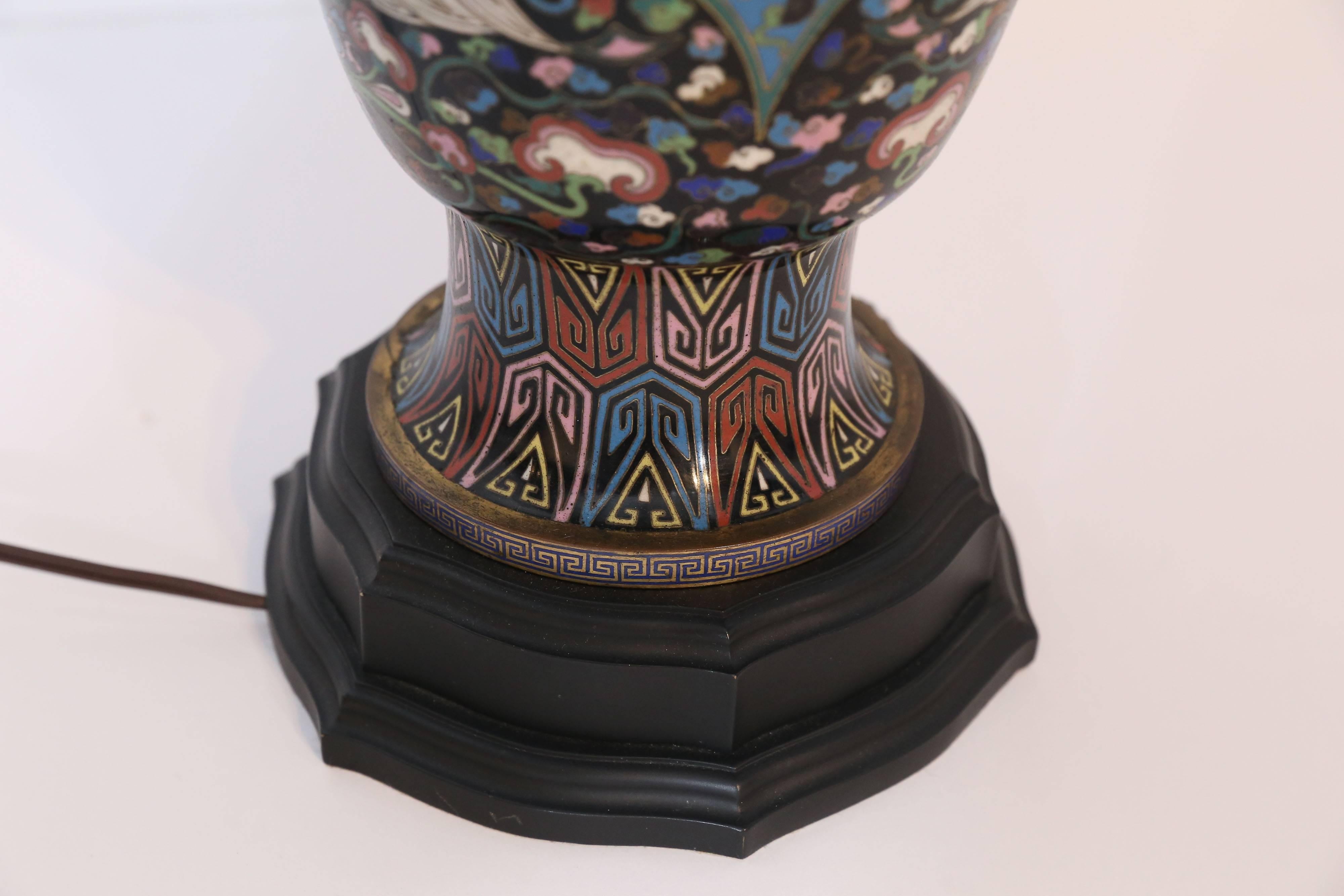 Chinese 19th Century Cloisonne Table Lamp