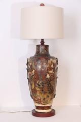 19th Century Satsuma Large Vase Lamp