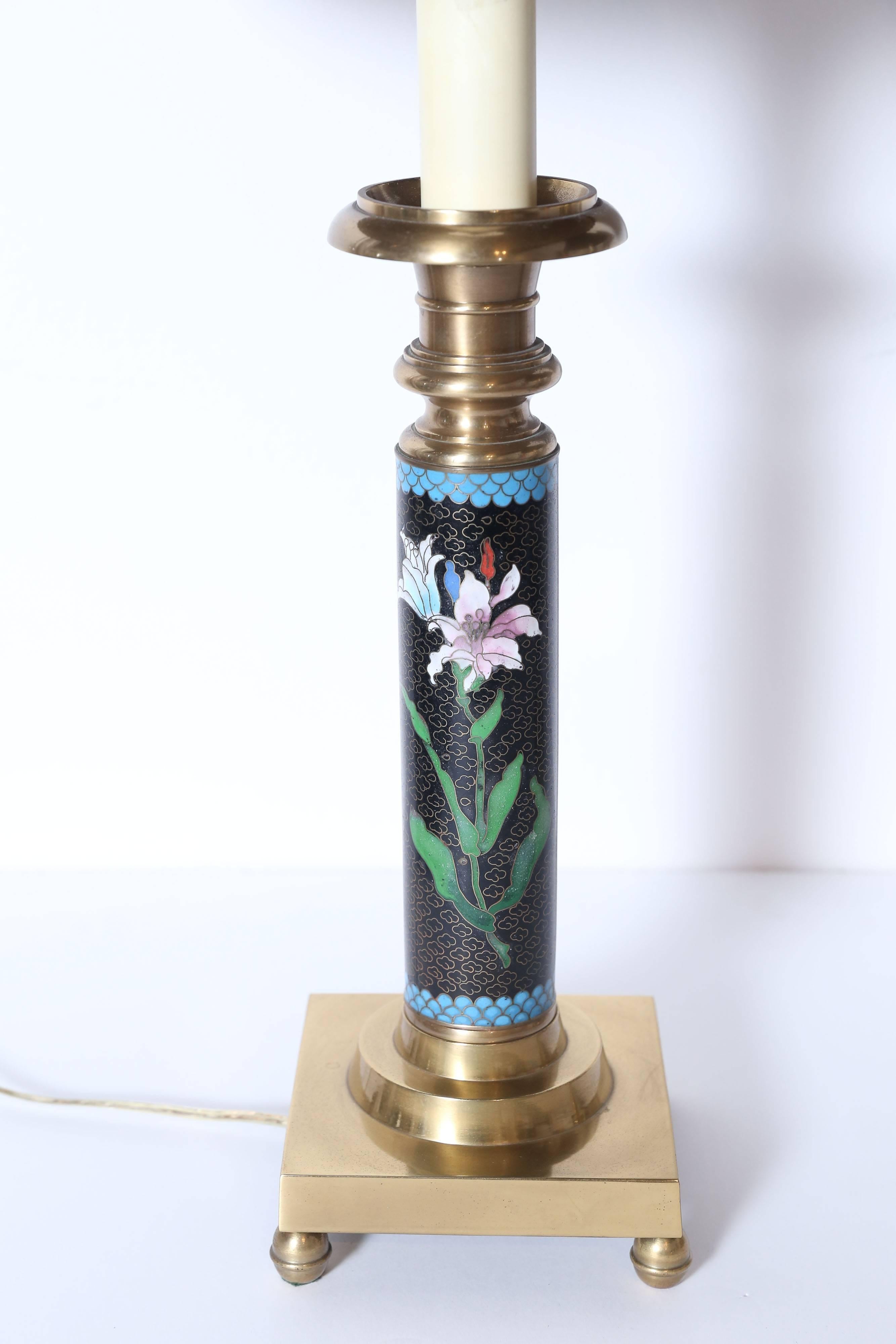 American Pair of Frederick Cooper Cloisonné Lamps For Sale