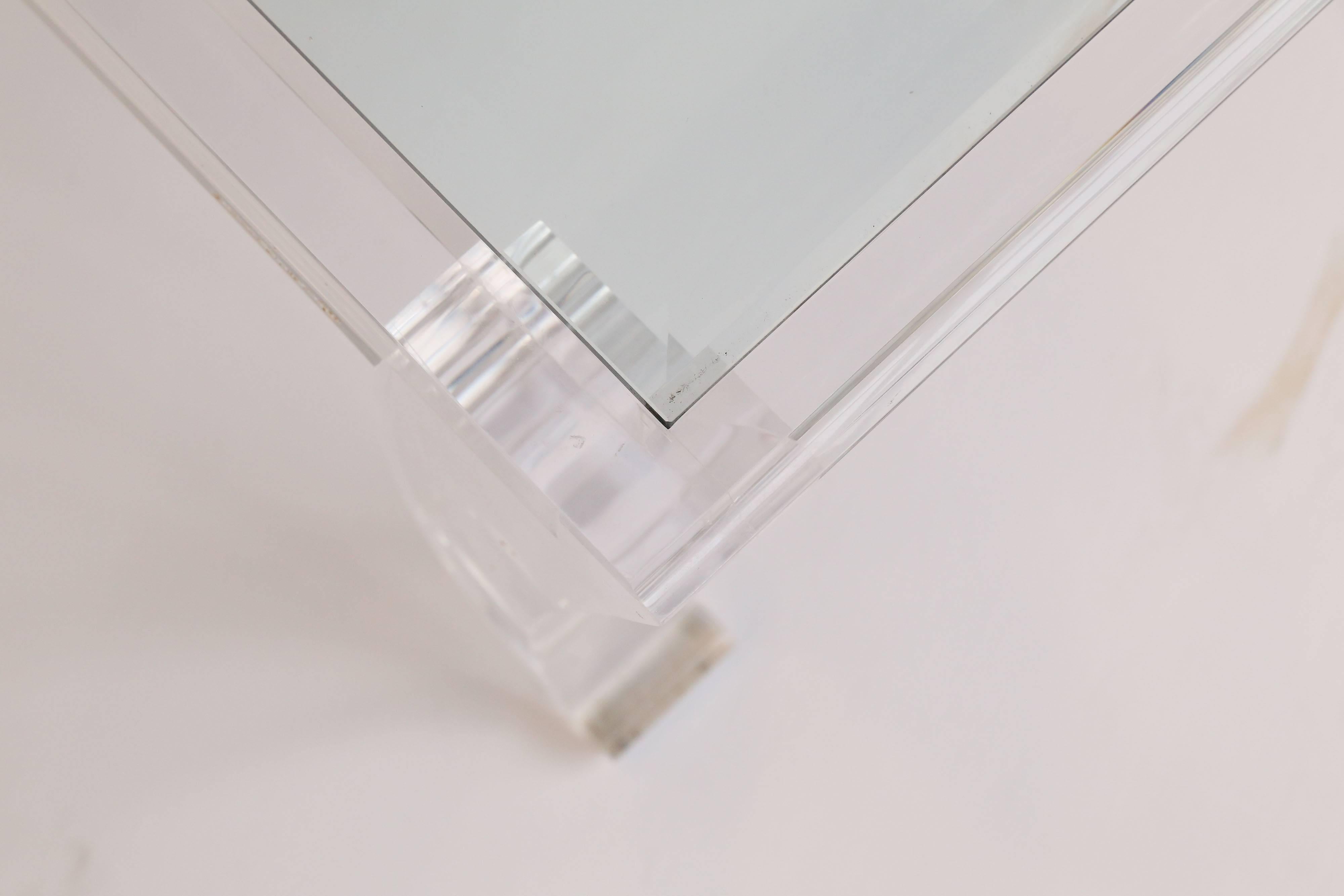 Modern 20th Century Hand Signed Lucite Table For Sale