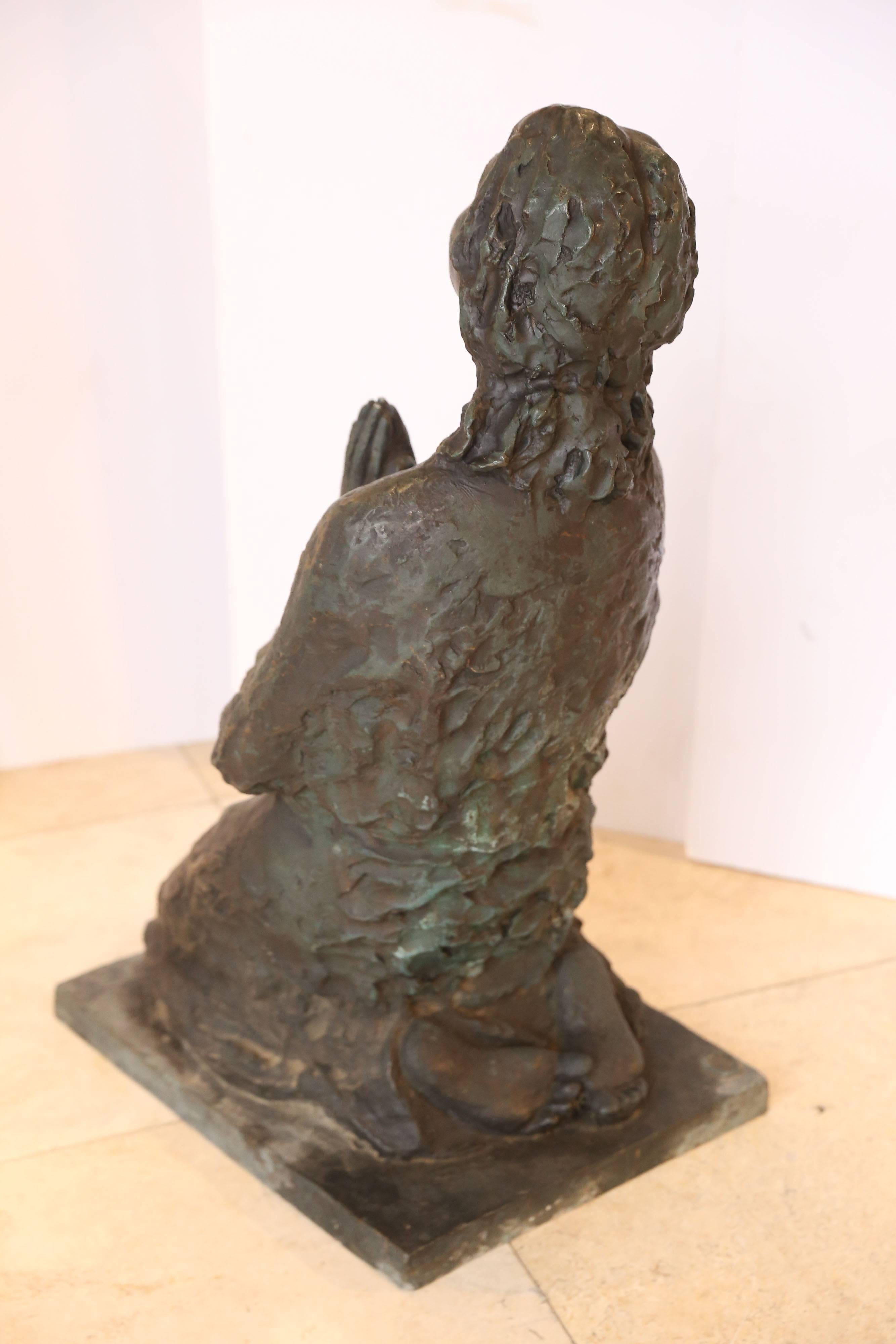 Cast G. Curti Bronze Statue of a Praying Woman