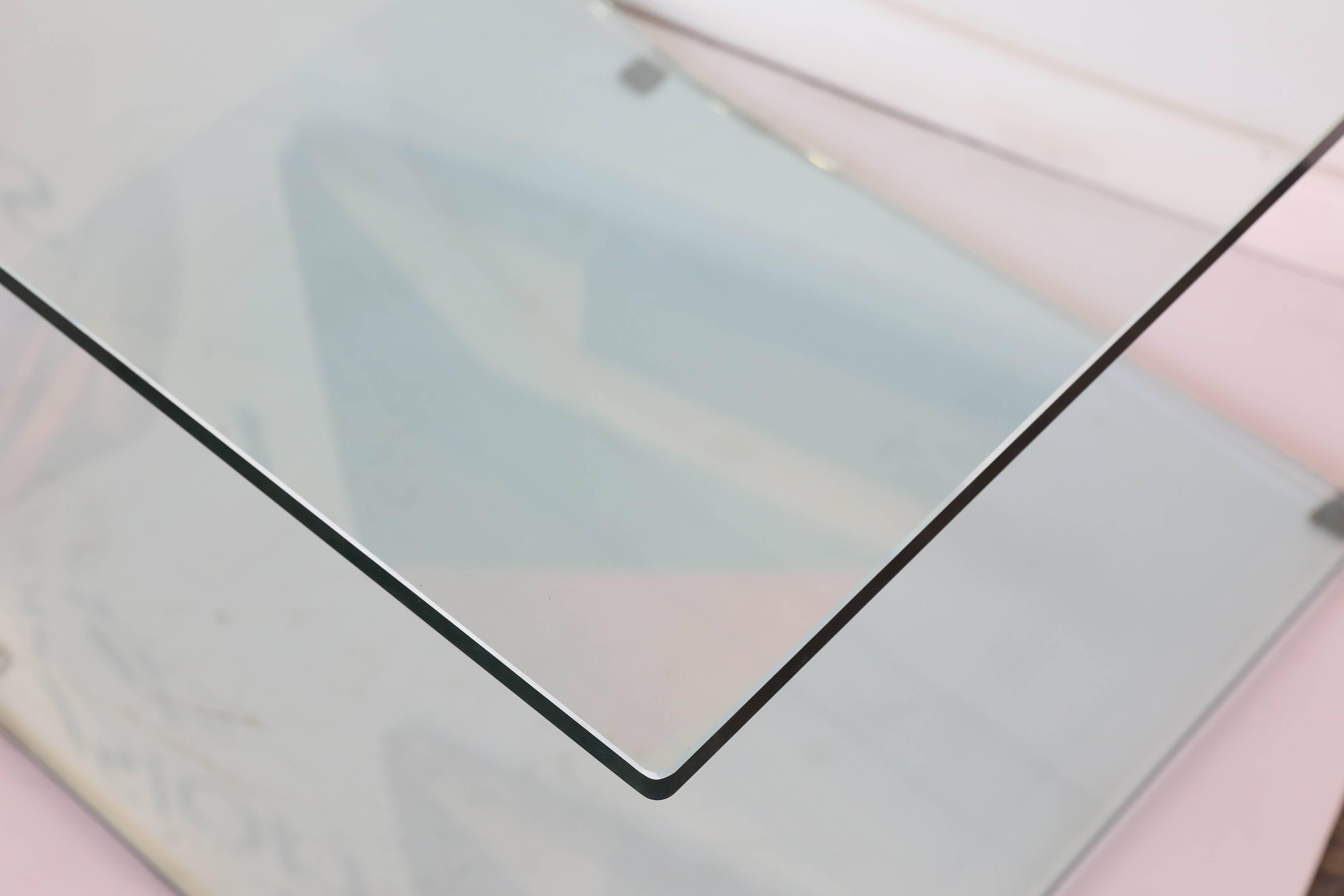 The curve of this beautiful table will accent any room. You might feel if you touch it, the table will lean over, but not to worry it is made with tempered glass. Might be used as a coffee table in a small room.