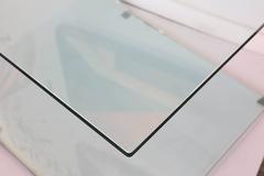 Contemporary Tempered Glass Curved Side Table