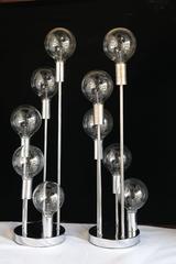 1970s Spiraling Chrome Table Lamps Attributed to J. T. Kalmar