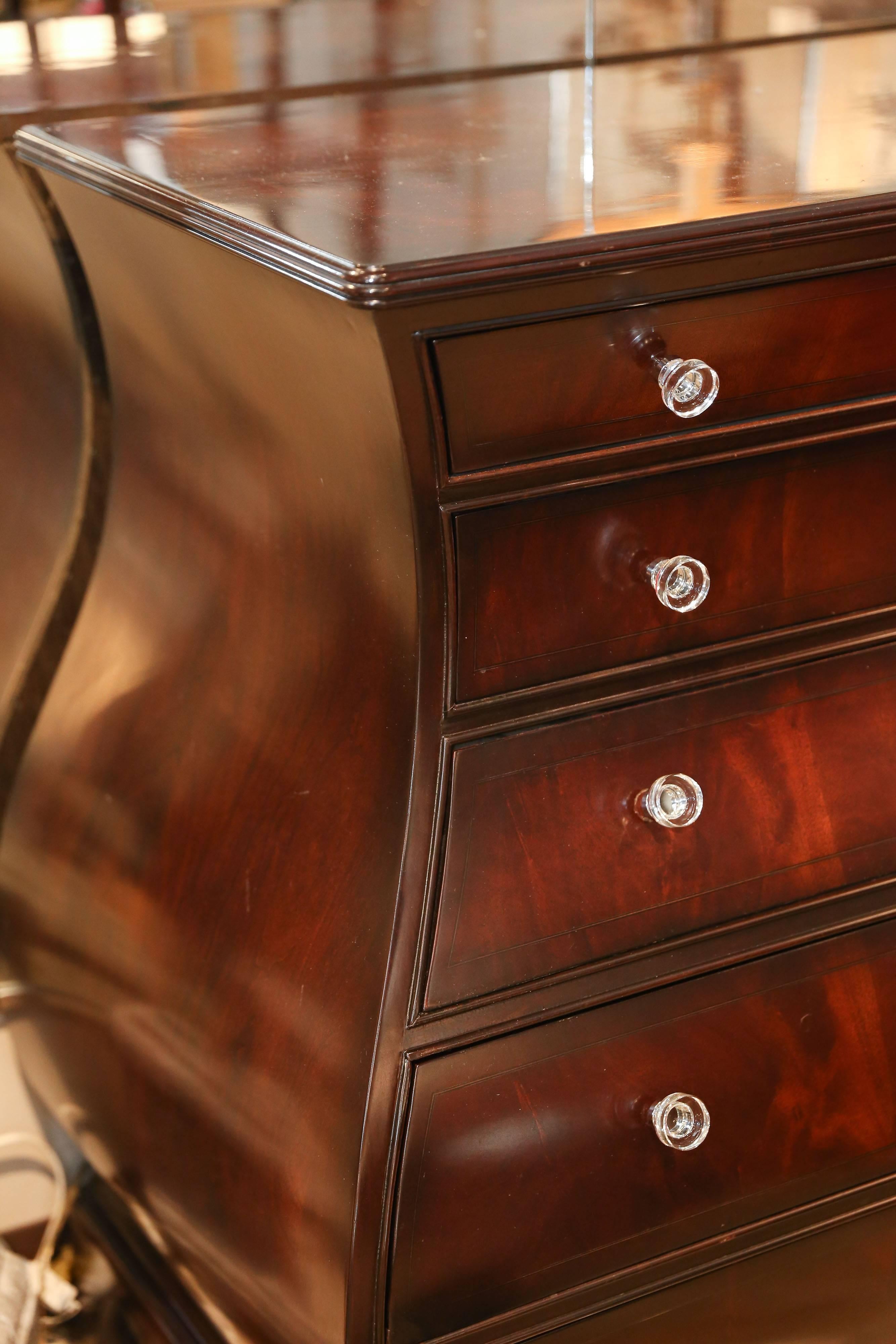 This beautiful bombe’ chest is from Pennsylvania House New Standards: The Steve Tyrell Collection that debuted in 2003. Just like the jazz singer the collection included traditional, time-tested standards, that evoked the classics with a new twist.