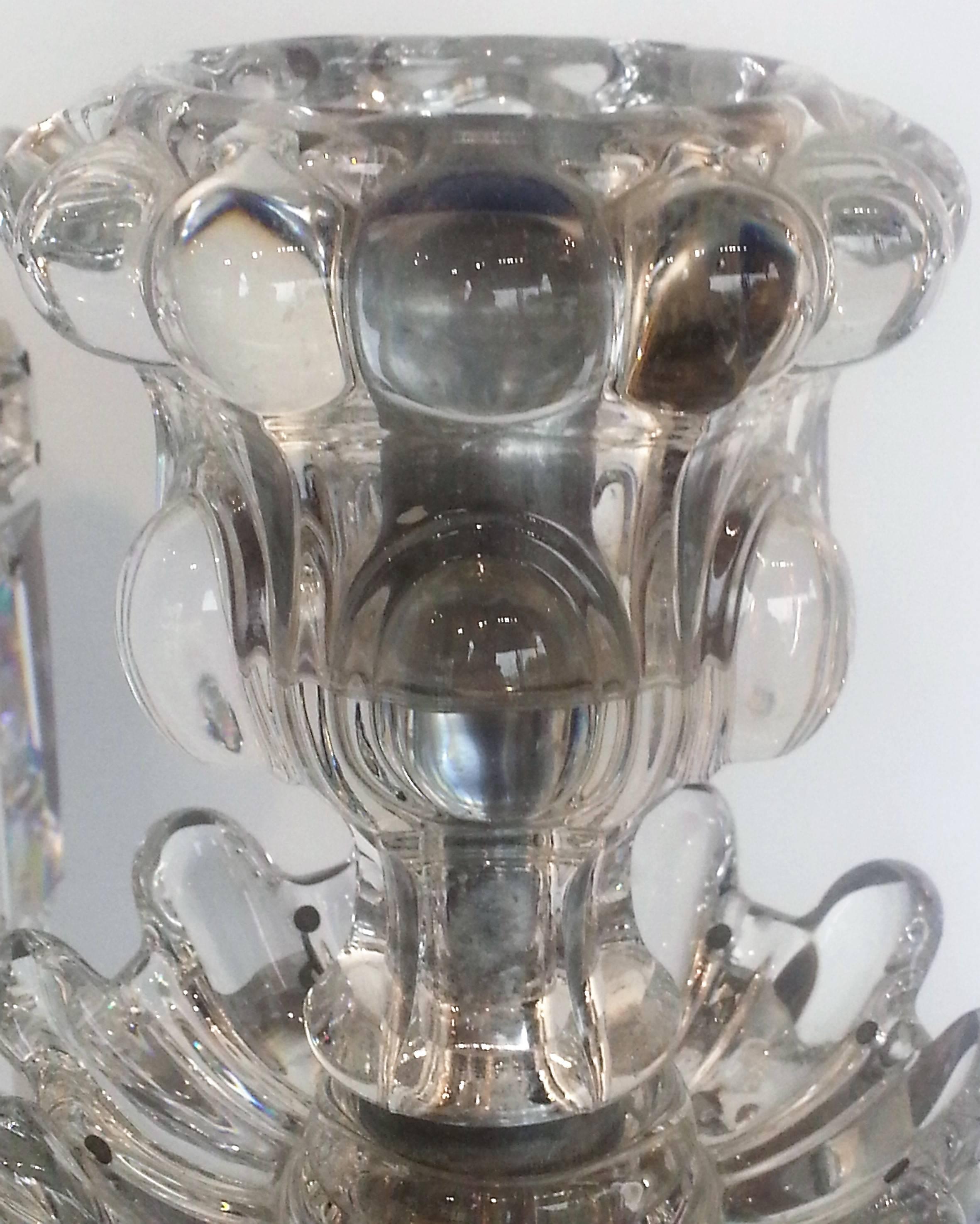 French Pair of Medallion by Baccarat Candelabra