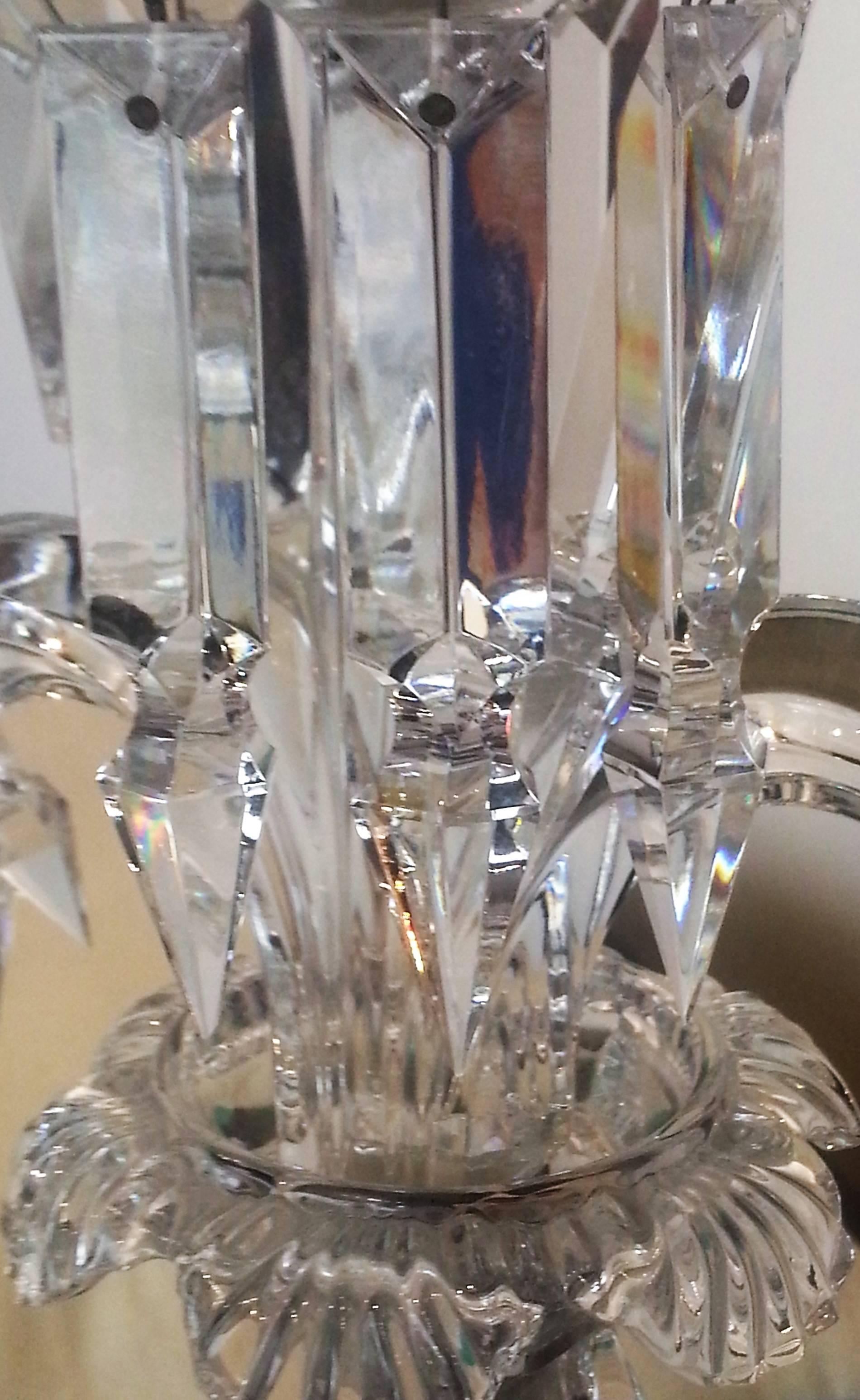 Etched Pair of Medallion by Baccarat Candelabra