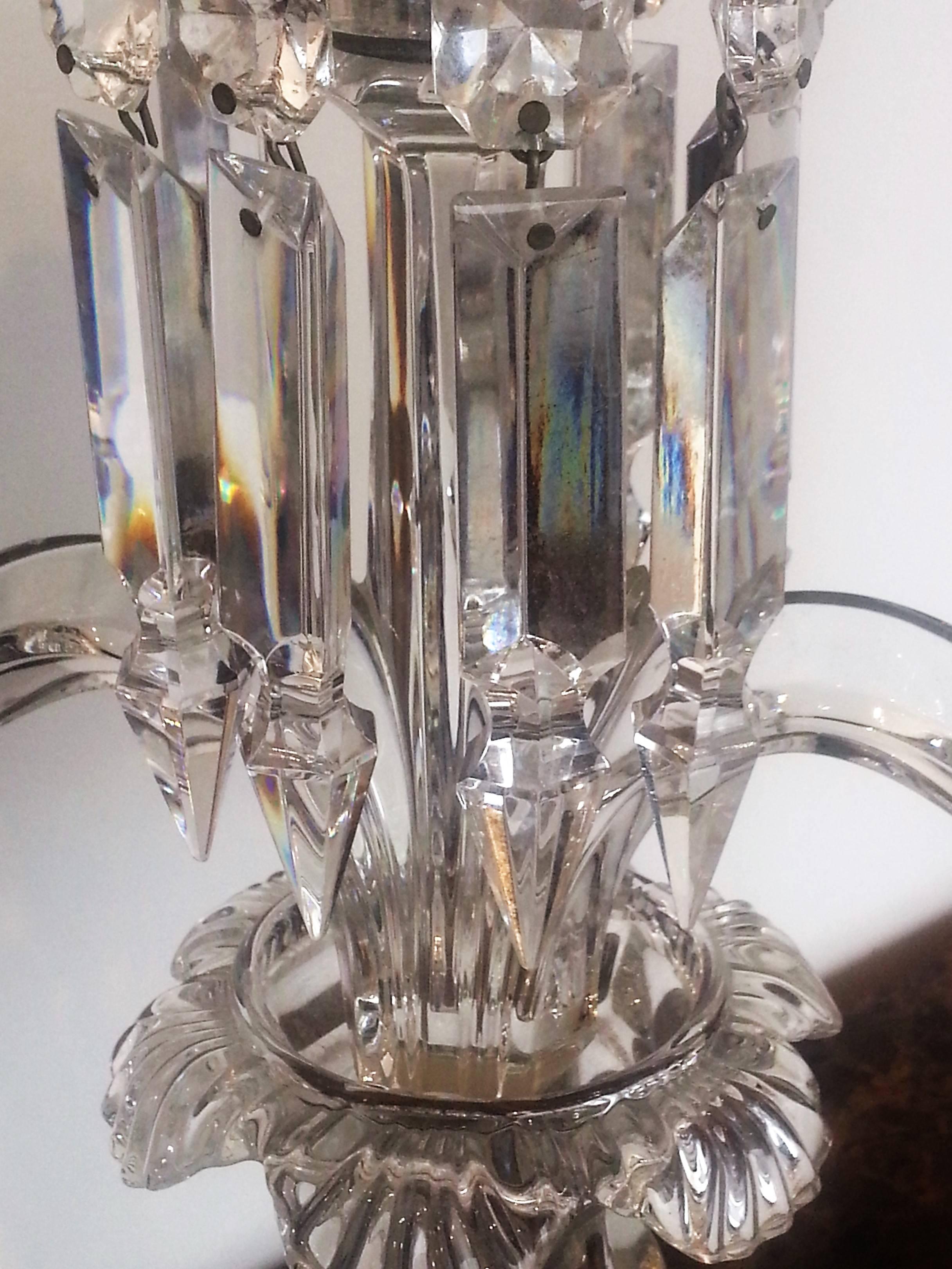 20th Century Pair of Medallion by Baccarat Candelabra