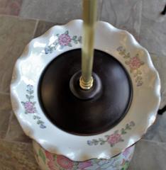 Tall 20th Century Monumental Marlboro Chinese Porcelain Floral Lamp