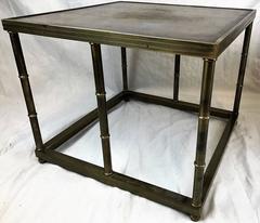 Pair of Mastercraft Mid-Century Burl and Brass Side Tables