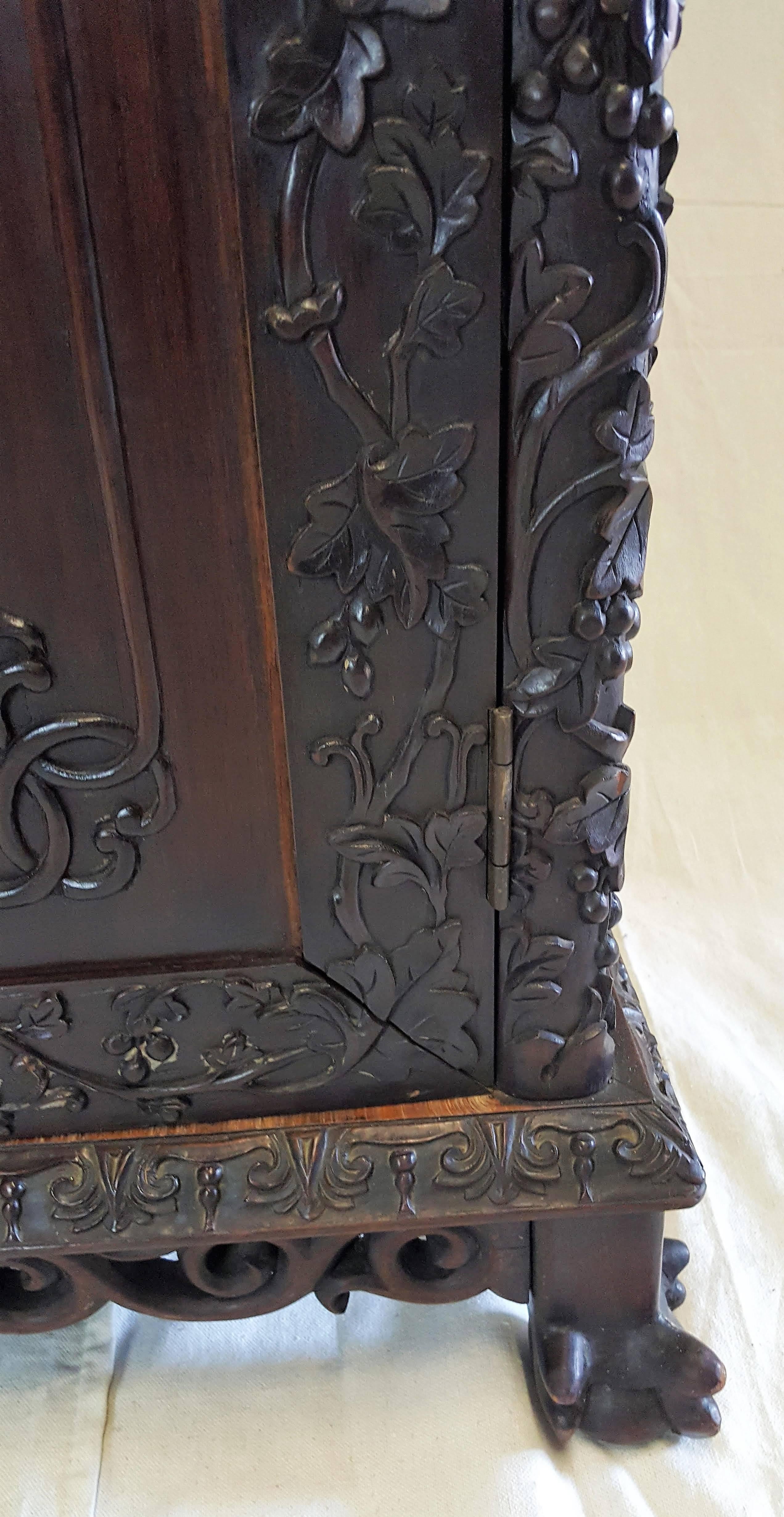 Carved 19th Century, Qing Dynasty Curio Cabinet