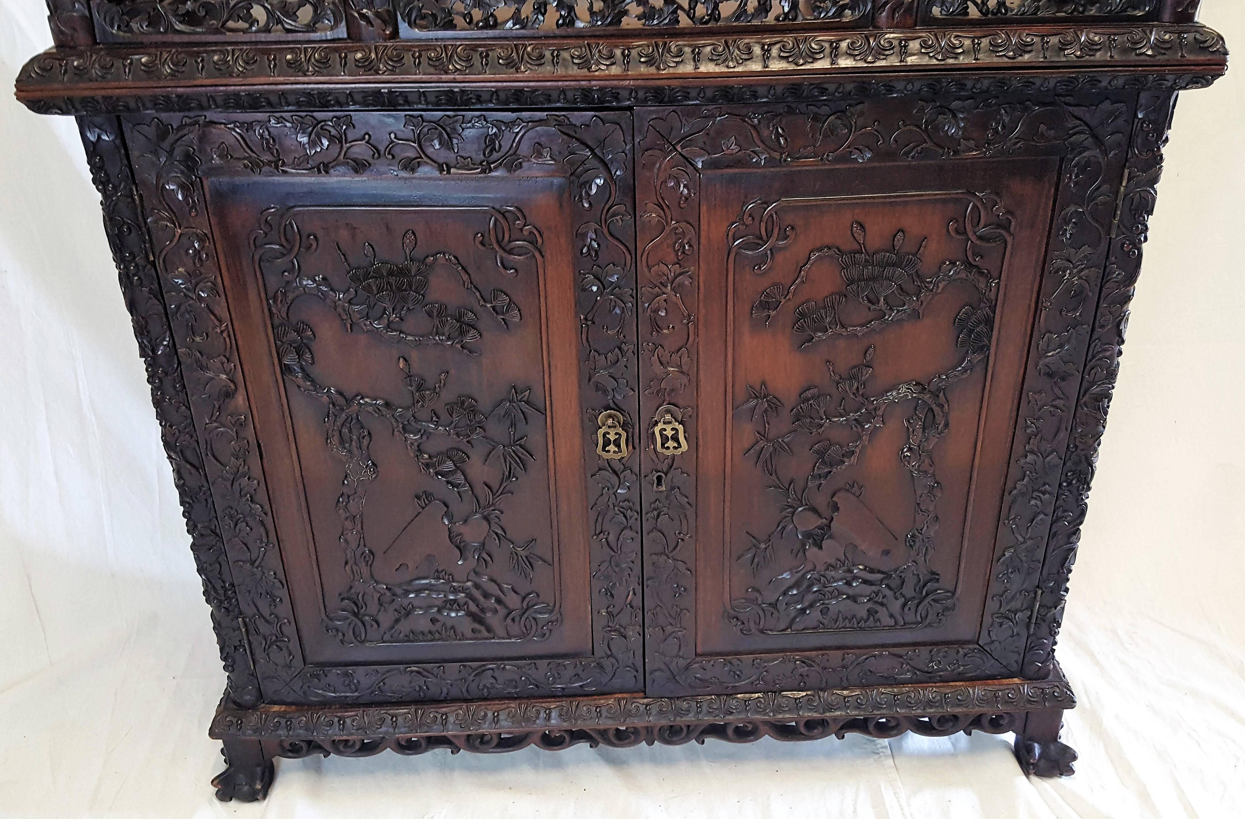 Chinese 19th Century, Qing Dynasty Curio Cabinet