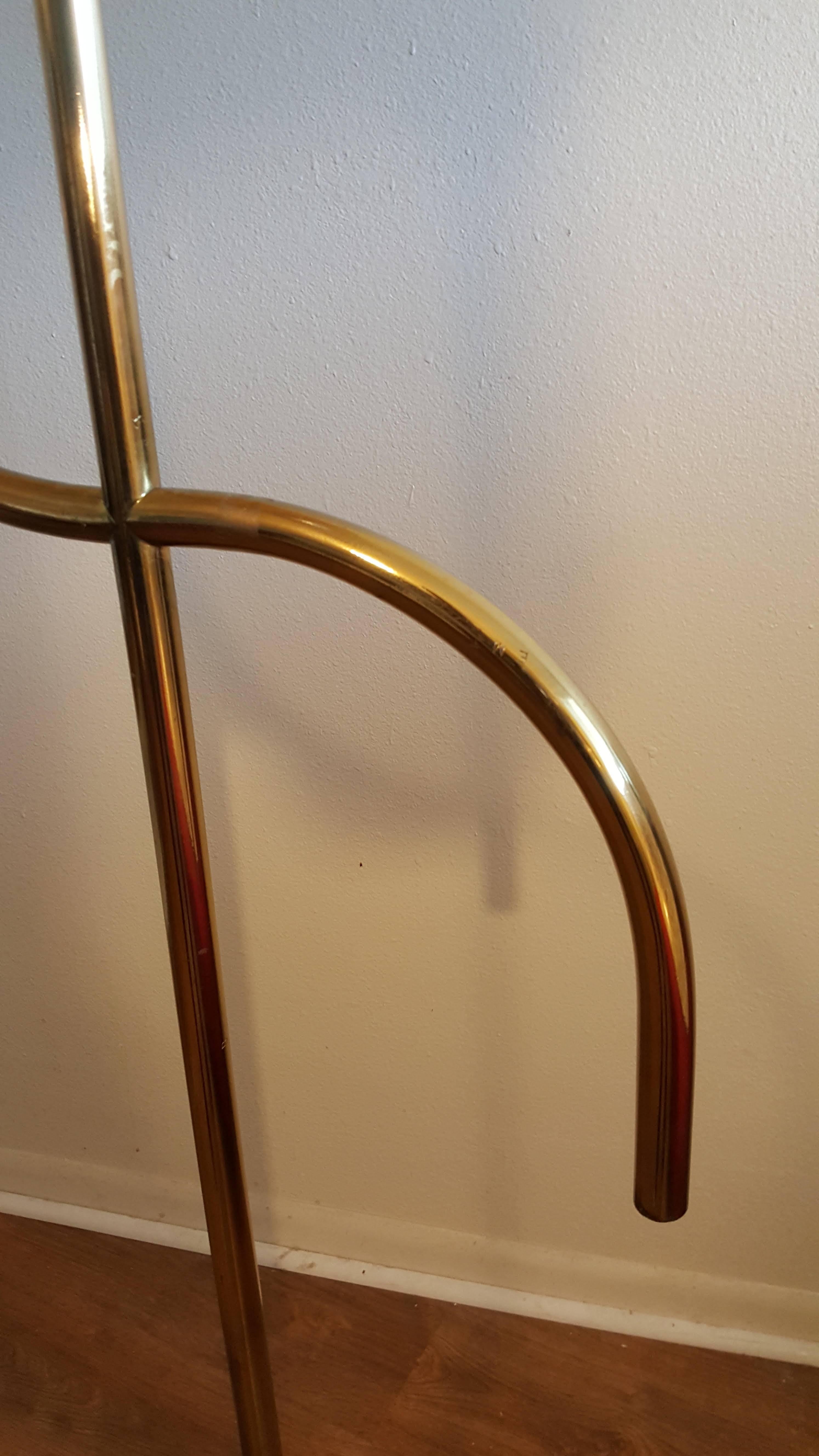 Italian Mid-Century Brass Umbrella Floor Lamp For Sale 1