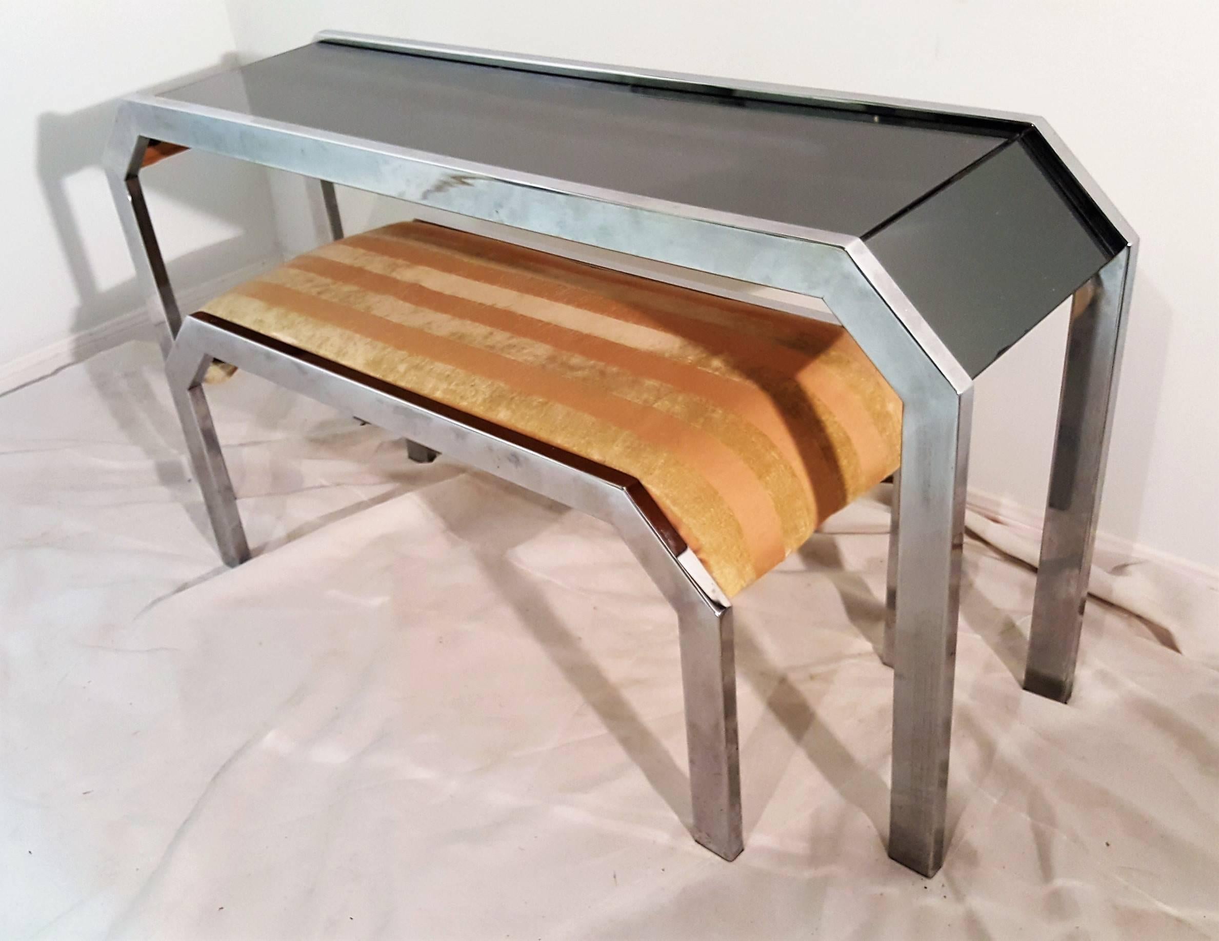 20th Century Console or Desk Paired with Matching Bench, Attributed to Milo Baughman