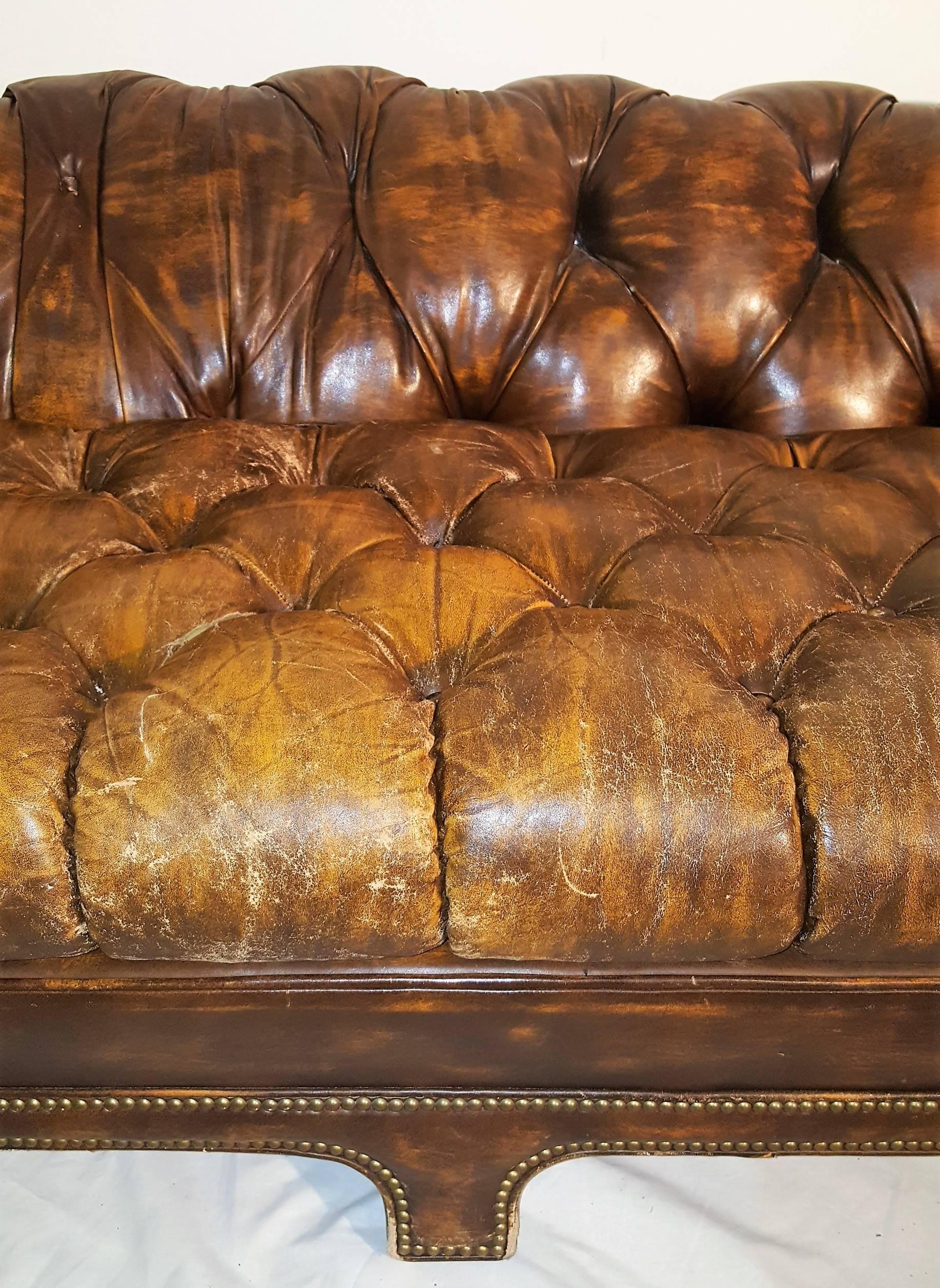 Mid-Century Modern Rare Ralph Morse Chesterfield Leather Sofa