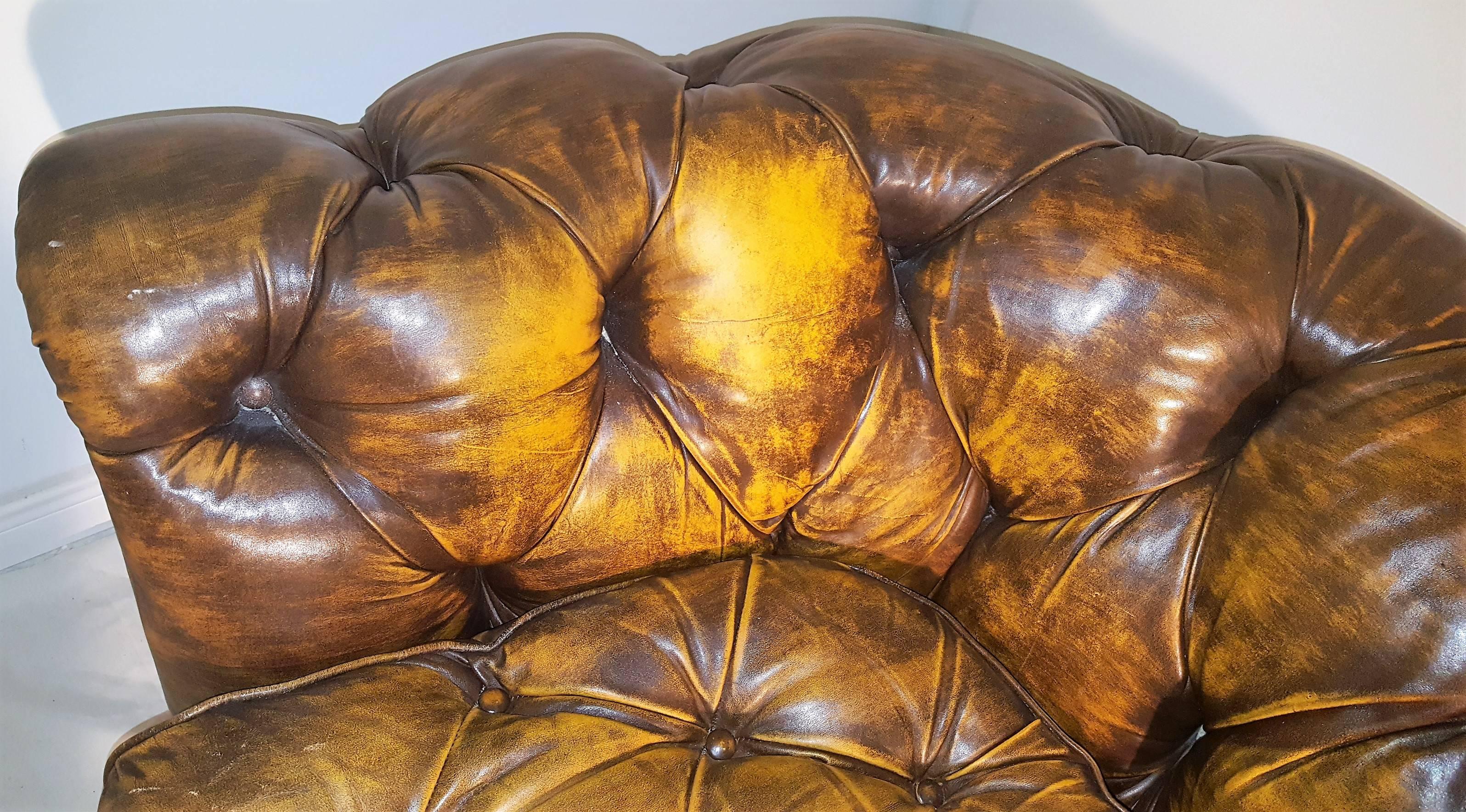 20th Century Rare Ralph Morse Chesterfield Leather Sofa