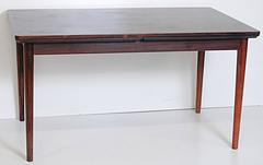 Danish Modern Expandable Rosewood Dining Table, Attributed to Niels Møller