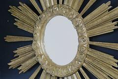 Large Italian Giltwood Sunburst Mirror