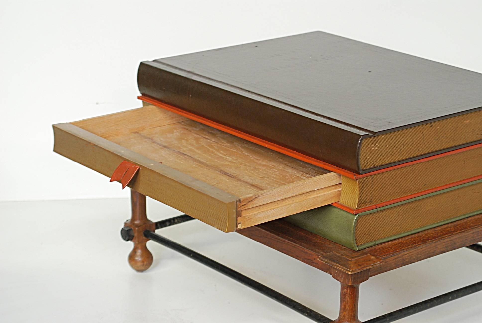 American Rare John Dickinson Stacked Books Table For Sale